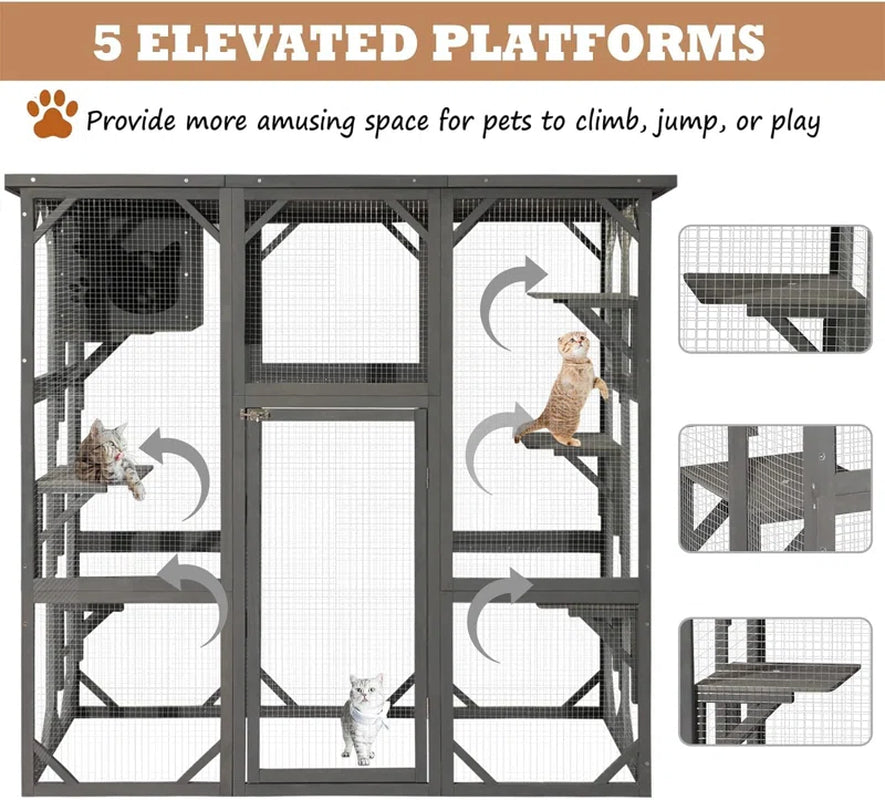 Euretta Indoor/Outdoor Large Waterproof Cat Playpen