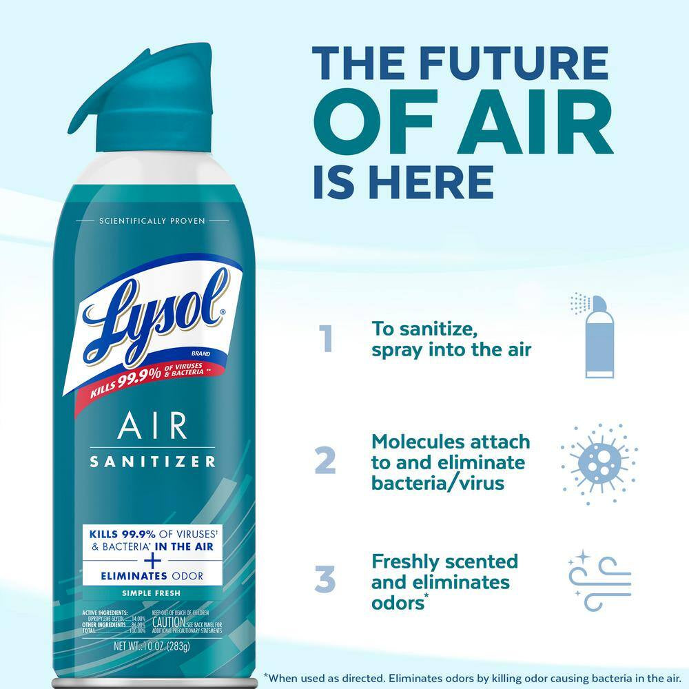 Air Sanitizer Spray, for Air Sanitization and Odor Elimination, Simple Fresh, 10 Fl. Oz