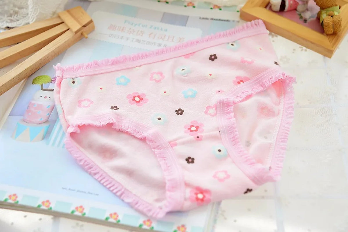 Wholesale(10Pcs/Lot) Cartoon Design Underwear for Children Kid, 100% Cotton Girls Shorts Underpants Knickers, 2 4 6 8 10 Years