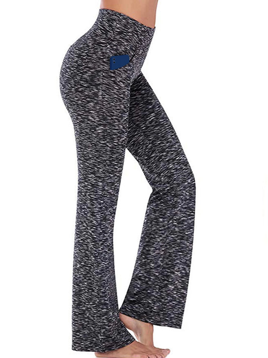 Womens Bootcut Yoga Pants with Pockets Flare Workout Legging High Waist Bootleg Bottoms Activewear Gray XL