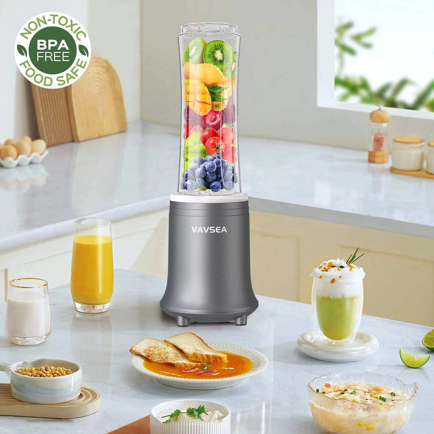 Personal Blender, Blender for Smoothie with BPA Free Travel Cup and Lid, Smoothie Blender for Kitchen, Office and Sports