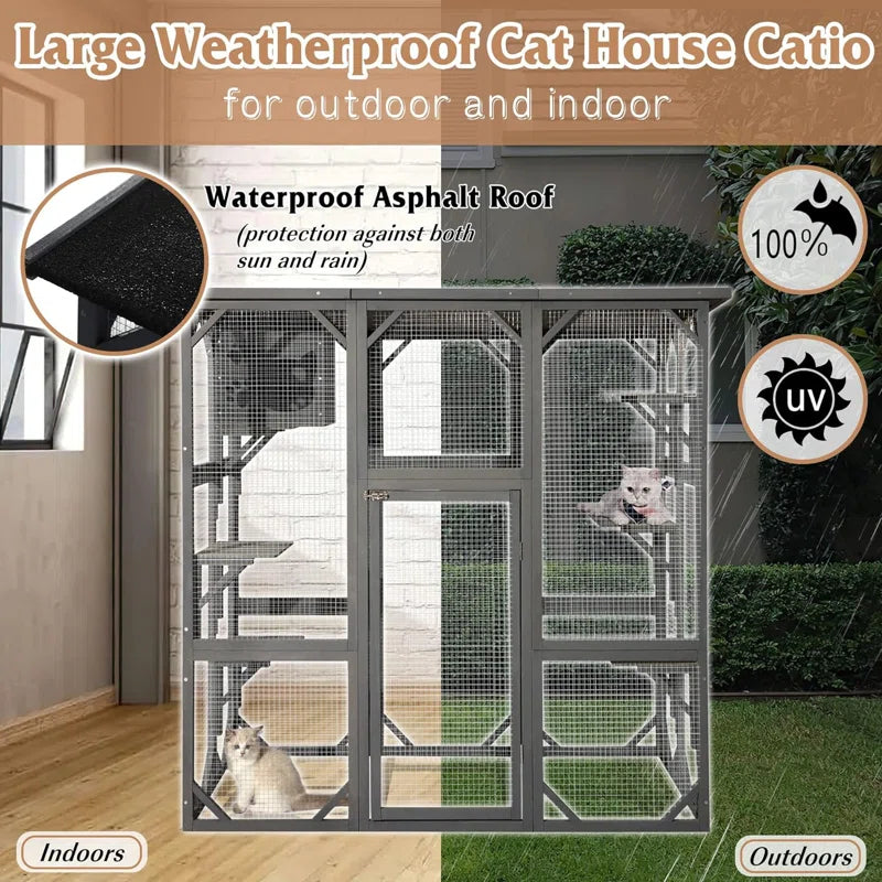 Euretta Indoor/Outdoor Large Waterproof Cat Playpen