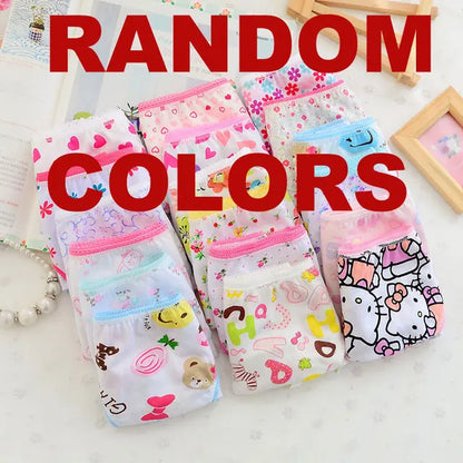 Wholesale(10Pcs/Lot) Cartoon Design Underwear for Children Kid, 100% Cotton Girls Shorts Underpants Knickers, 2 4 6 8 10 Years