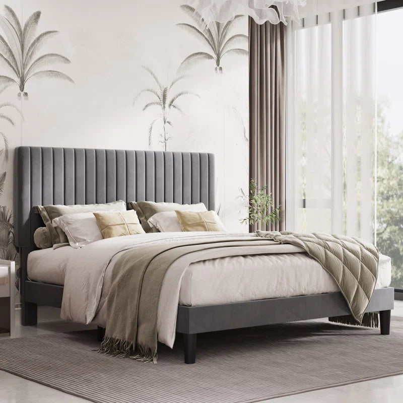 Dunphy Upholstered Platform Bed with Adjustable Headboard