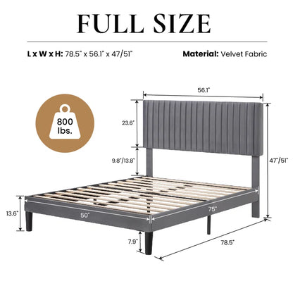 Dunphy Upholstered Platform Bed with Adjustable Headboard