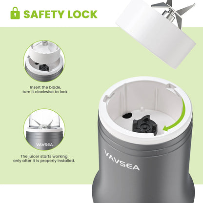 Personal Blender, Blender for Smoothie with BPA Free Travel Cup and Lid, Smoothie Blender for Kitchen, Office and Sports