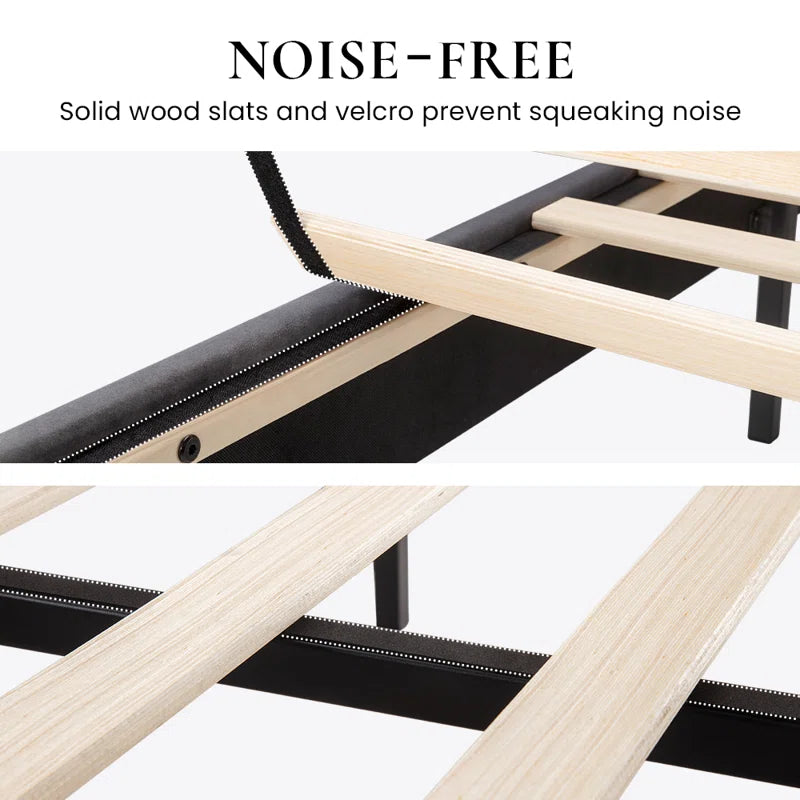 Dunphy Upholstered Platform Bed with Adjustable Headboard