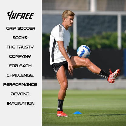 4 Pairs Mens Grip Soccer Socks Non Slip Grippy Women Socks for Football Basketball Sports