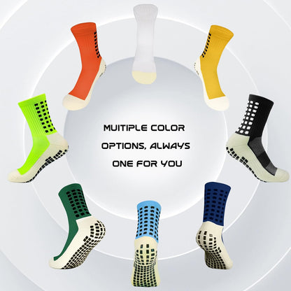 4 Pairs Mens Grip Soccer Socks Non Slip Grippy Women Socks for Football Basketball Sports