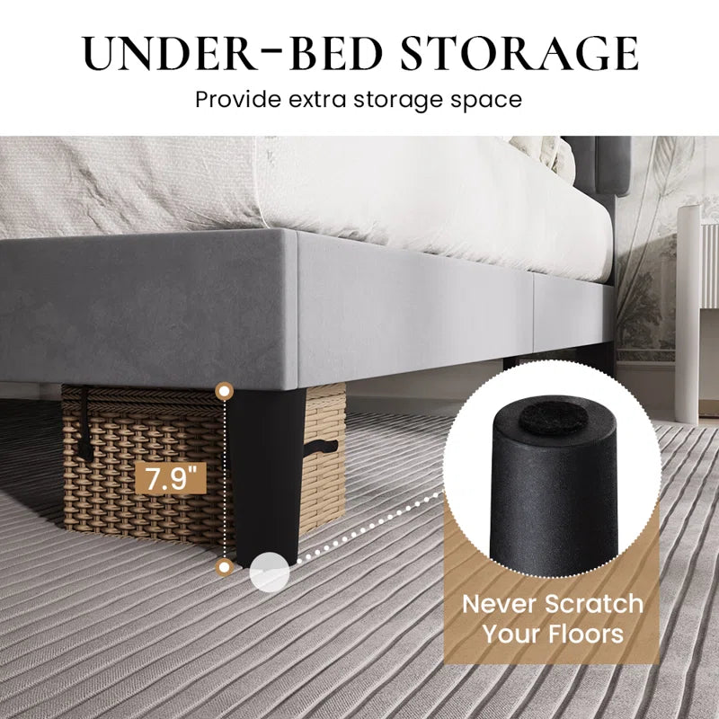 Dunphy Upholstered Platform Bed with Adjustable Headboard