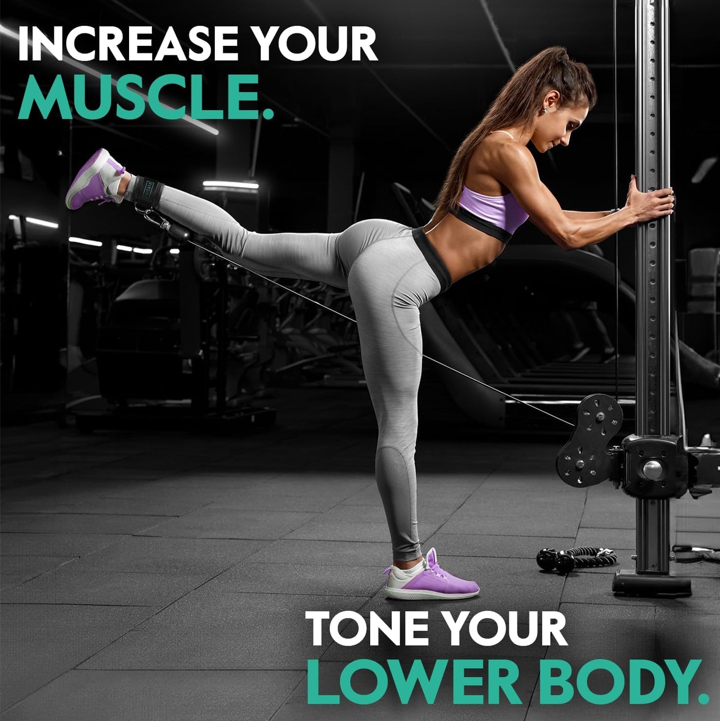 - Ankle Strap for Cable Exercise Machines, Work Out Cuff Attachment for Home & Gym, Glute Workouts - Kickbacks, Leg Extensions, Hip Abductors, for Exercise Machine Attachments