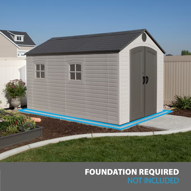 8-Ft X 12-Ft Brown Gable Resin Storage Shed (Floor Included)