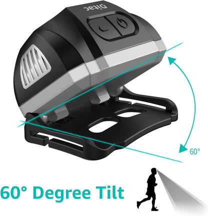 H1 Led Headlamp,Super Bright 440 Lumens Rechargeable Head Light,Ipx6 Waterproof Hurricane Preparedness Head Lamp with Motion Sensor,5 Modes,Adjustable Angle for Camping,Running