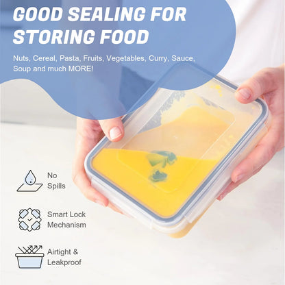 24 Pack Airtight Food Storage Containers Set with Lids, Plastic Leak-Proof Canisters for Cereal Flour Sugar,Bpa Free Leak Proof Plastic Lunch Boxes(Labels & Marker)