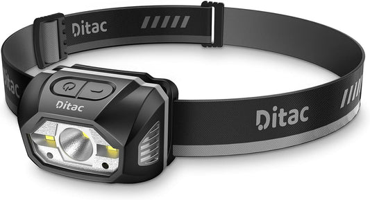 H1 Led Headlamp,Super Bright 440 Lumens Rechargeable Head Light,Ipx6 Waterproof Hurricane Preparedness Head Lamp with Motion Sensor,5 Modes,Adjustable Angle for Camping,Running